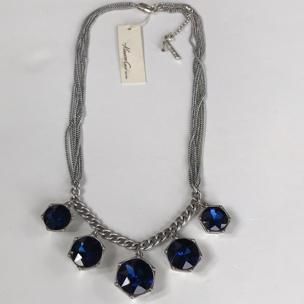 New Kenneth Cole New York Blue Stones Necklace 18$
